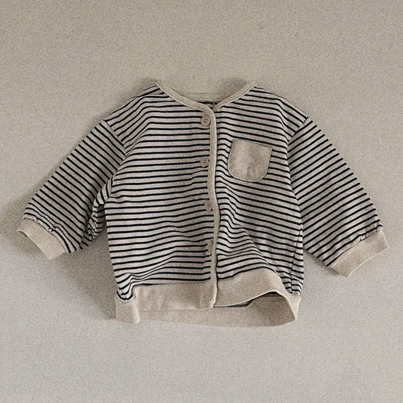 New Baby Casual Striped Cardigan Cotton Children Long Sleeve Jacket For Boys Girls Coat Infant Spring Clothes