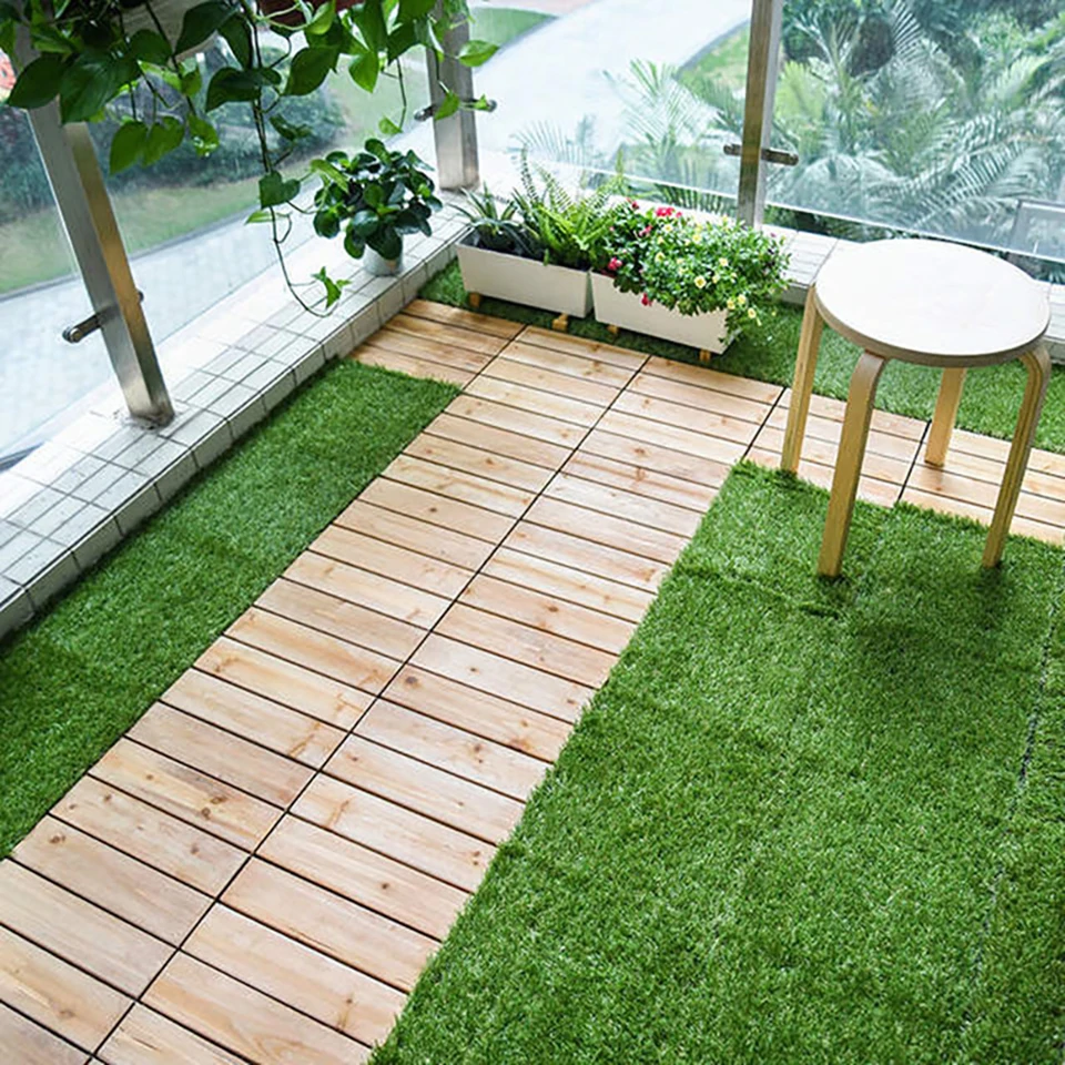 Interlocking Tufted Grass Flooring Tiles 10 Pack