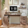 Computer Desk with Darwers Storage Cabinet, Home Office Desk with File Drawer, Gaming Desk with Monitor Stand 3