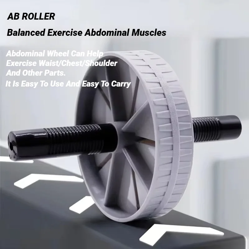 Ab Roller Wheel - Non-Slip Ergonomic Handles for Core Muscle Strengthening, Silent Home Gym Exercise Equipment with Knee Mat