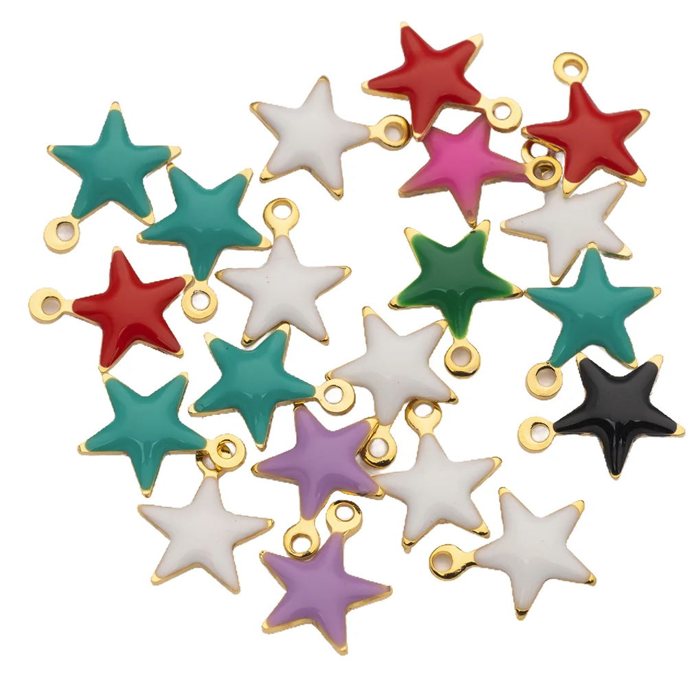 10/20/30Pcs Edelstahl Emaille Kreuz Stern Mond Charms Anhänger Für DIY Halsketten Ohrringe Armbänder Schmuck, der Entdeckungen – Detail 5