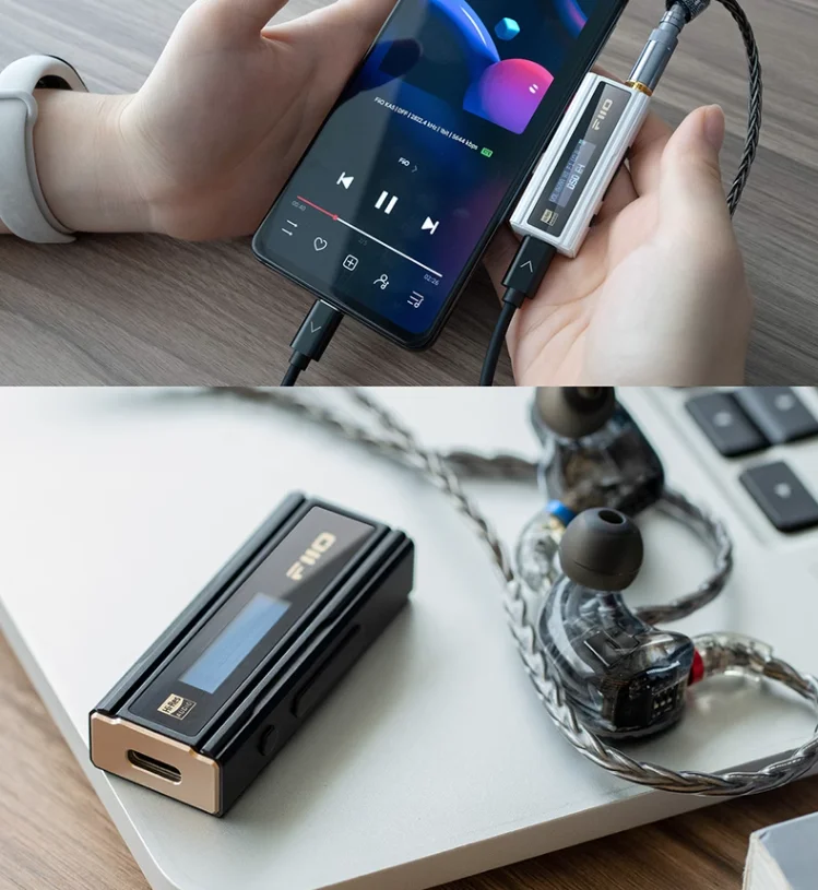 FiiO/KA5 with screen and small tail, Apple Android phone HIFI lossless balanced DSD decoding earbuds 4