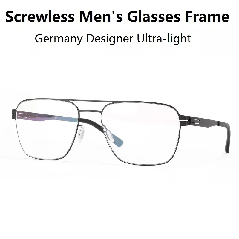 

2023 New Brand Germany Eyewear Double Beam Glasses Frame Men Eyeglasses Screwless Thin Ultralight Spectacles Myopia Optical