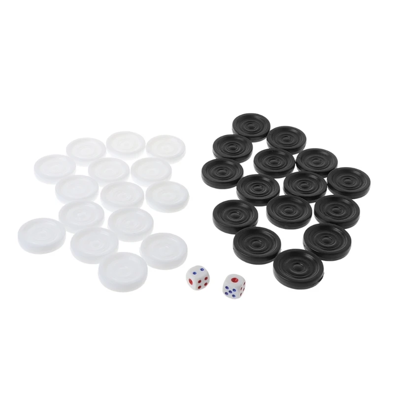 Pezzi Pedine Del Backgammon In Plastica Bianca Nera Dama Scacchi Stile Staunton