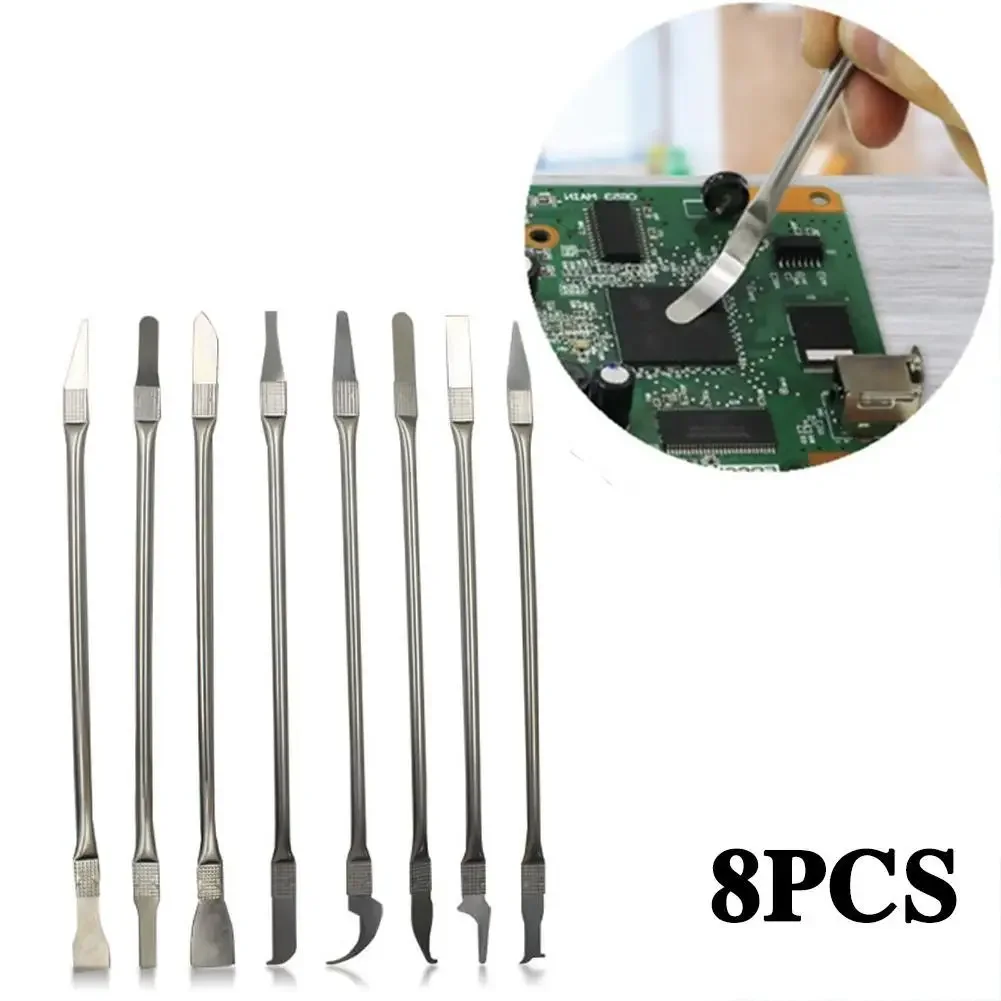 8pcs-CPU pry knife, glue removal tool, hook knife, scraper bar, disassembly, phone repair, motherboard chip, scraper blade