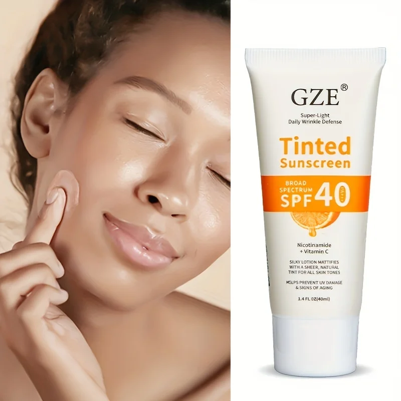 GZE Tinted Sunscreen with SPF 40 Hydrating Mineral Sunscreen With Zinc Oxide & Titanium Dioxide Sheer Tint for Healthy Glow