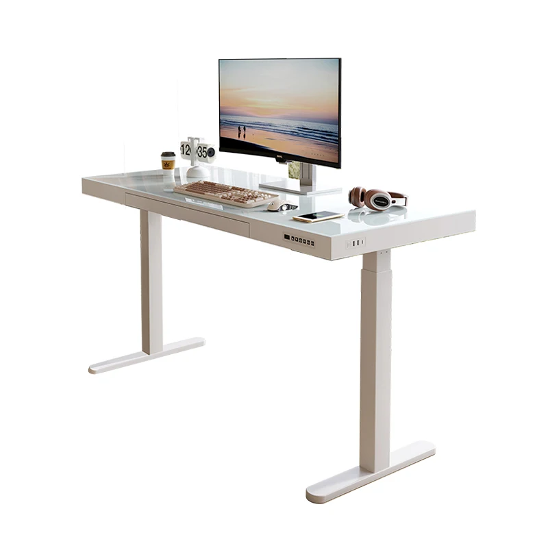 

Electric sit-stand desk, home workbench, computer desktop desk, desk, study table, desk, tempered glass gaming table