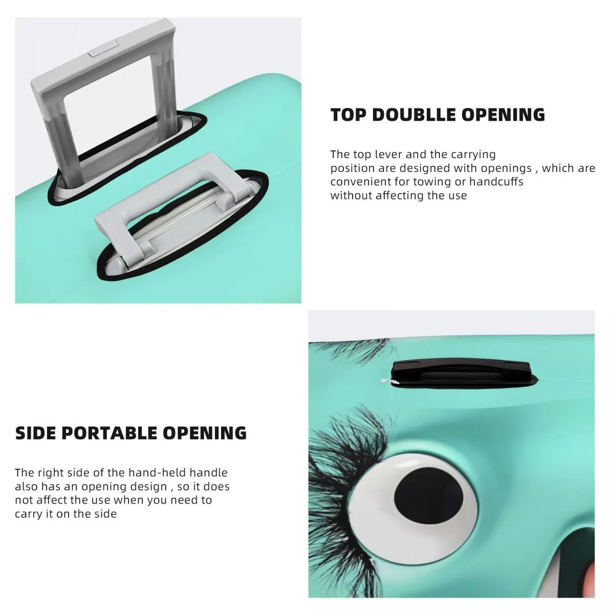 Funny Expression Suitcase Cover Holiday 3d Cartoon Face Fun Luggage Accesories Business Protection 4