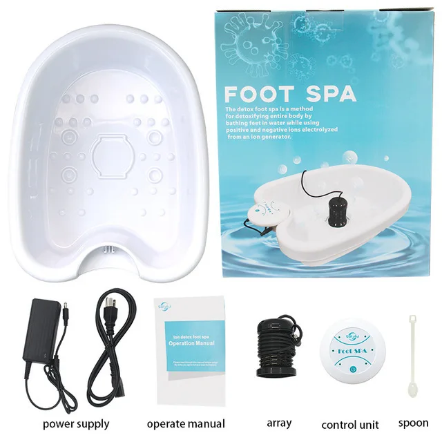 Foot Detox Machine Electric Mini Ion Foot Spa Bath Massager FootBath Cleanse Footspa Vibration Care Arrays Aqua Health Therapy