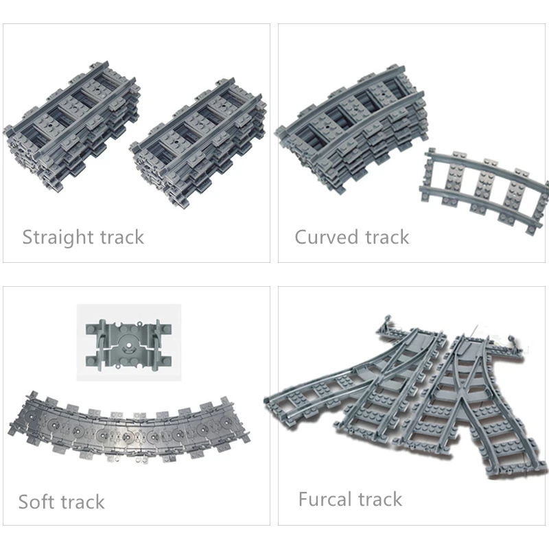 Building Blocks Train Track Set,32 Pièces City Pack De Rails,Rails