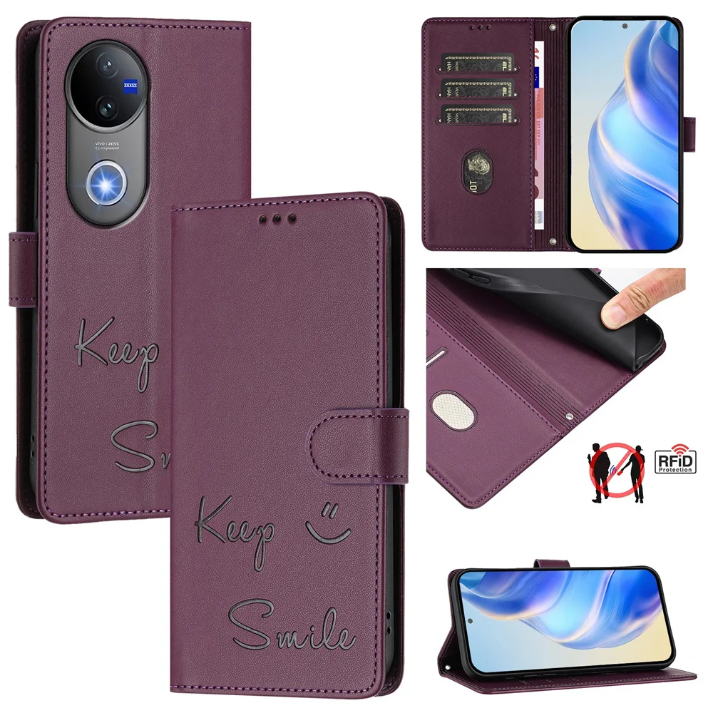 Custodia Vivo V50 Lite 5G/4G FANFO: Portafoglio In PU Con Chiusura Magnetica E RFID | Anticaduta, Antimpronta, Blu