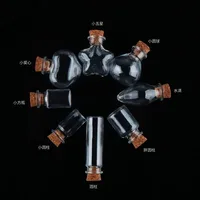50/100X Mini Cork Stopper PET Bottles DIY Birthday Gift Transparent Empty Message Wishing Bottle Christmas Wedding Party Decor 1