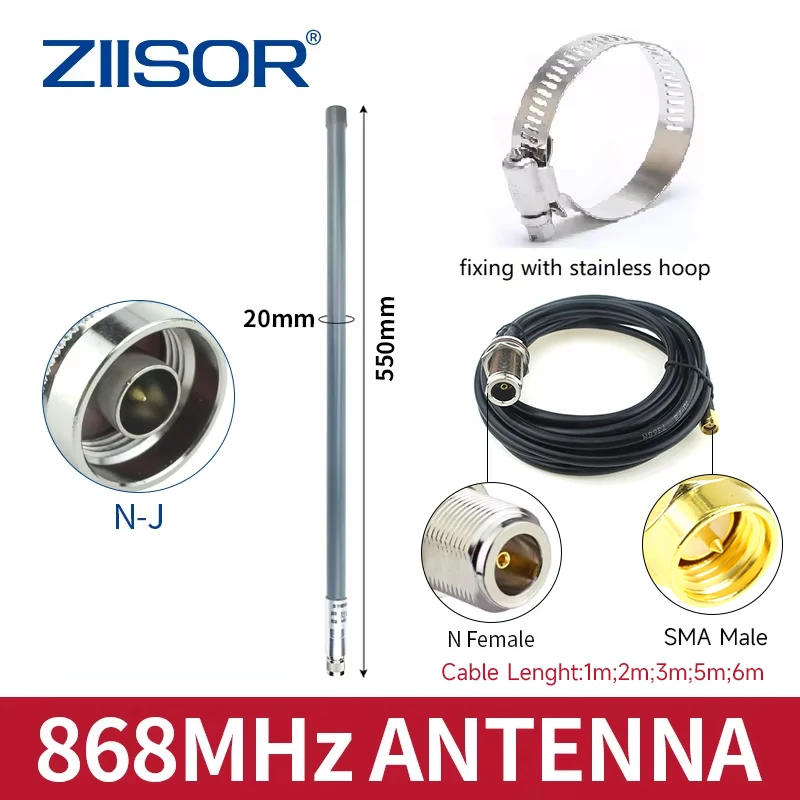 Outdoor LoRa Antenna 868 MHz for EU Meshtastic 868MHz Hotspot Antennas for Lorawan Long Range SMA Male with 3D-FB Cable