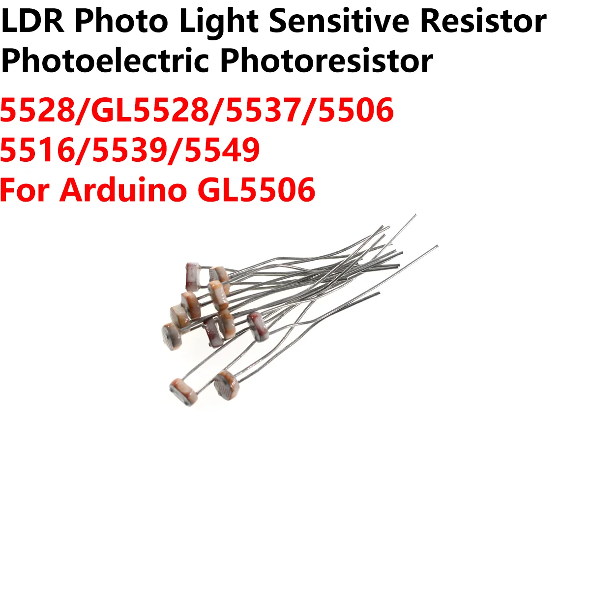 100pcs LDR Photo Light Sensitive Resistor Photoelectric Photoresistor  5528 GL5528 5537 5506 5516 5539 5549 For Arduino GL5506 100pcs lot tclt1009 1009 sop 4 photoelectric coupling chip