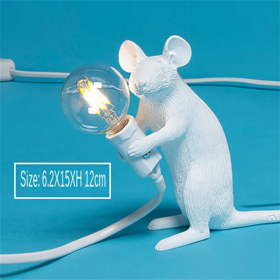 Dropshipping Nordic Home Room Mouse LED Table Lamp Modern Style Desktop Bedside Table Lights Home Room Decor Lighting Desk Lamp 6