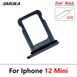 Dual SIM Card Tray Holder Adapter with Eject Pin (12 mini Black)