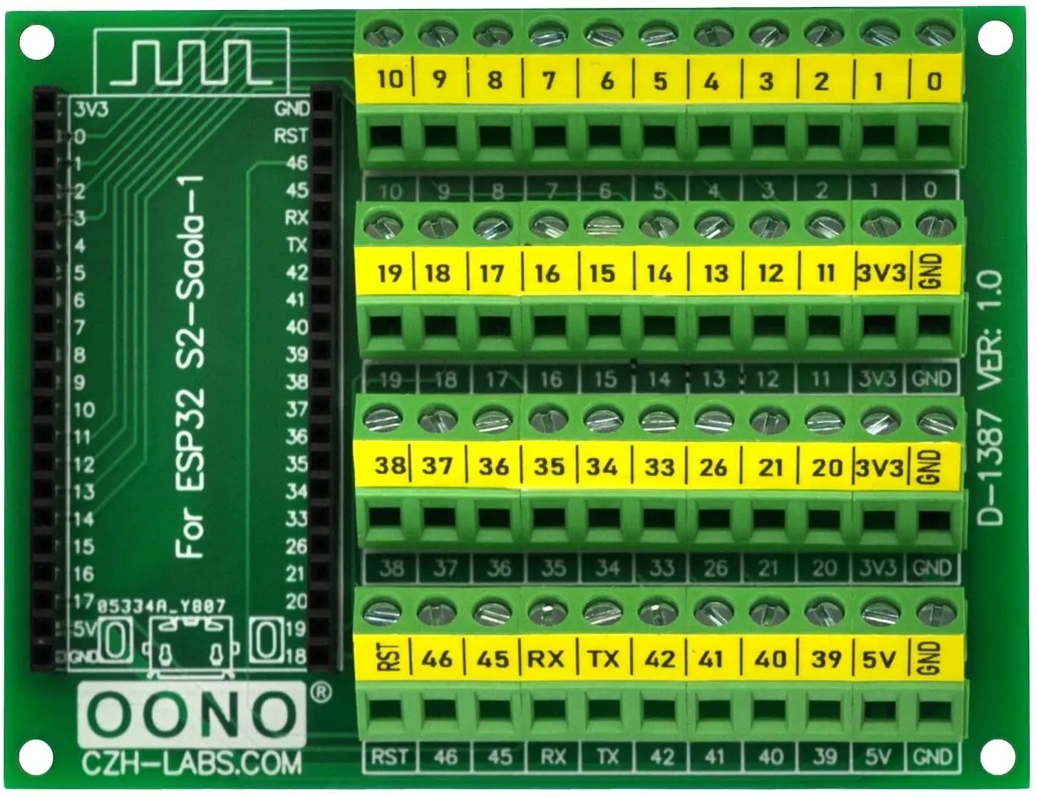 

Spot for ESP32-S2-Saola-1 ESP32-S3 the screw terminal point line module board