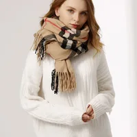 Luxury  Cashmere  Pashmina Wrap  -  Premium  Winter  Scarf f or  Women  &  Men ,  Classic  Plaid  Design  with  Fringe