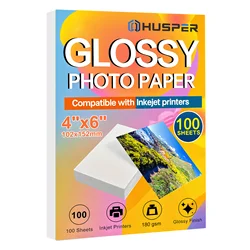 Premium Glossy 4x6 Inkjet Photo Paper - 100 Sheets, 180gsm (4X6in 180gsm)