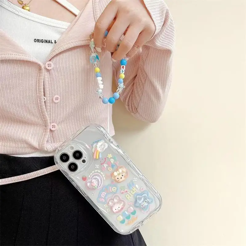 Clear 3D Bear Hanging Phone Case