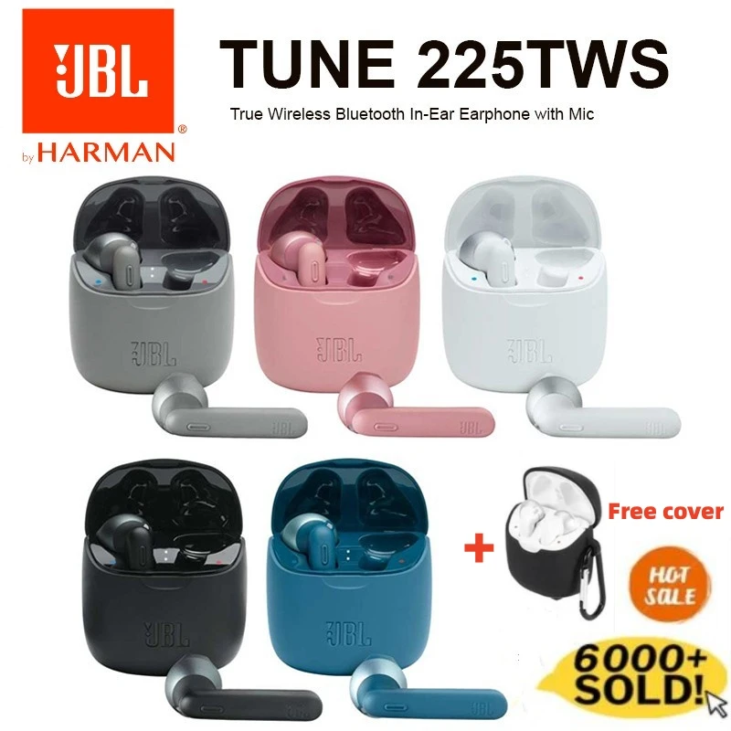 TWS-стереонаушники JBL TUNE 225 с поддержкой Bluetooth и басами