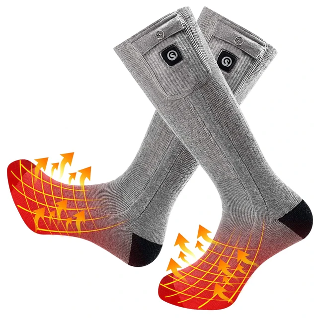 Chaussettes Chauffantes Électriques Unisexes, Chaussettes Chauffantes À  Température Réglable Rechargeable Pour L'hiver, Pour Le Camping Et Le Ski -  Chaussettes De Sport - AliExpress