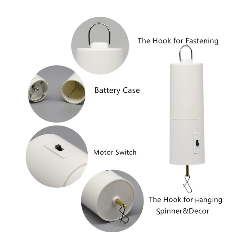 Wind Spinner Motor Battery Operated For Hanging Display Yard White Wind Spinners Outdoor Sculptures 2 Pack 3