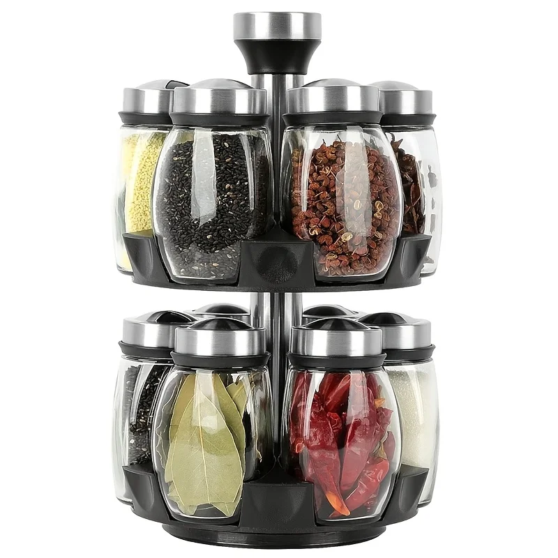 Glass Jar Bottle Set for Kitchen Spice Organization