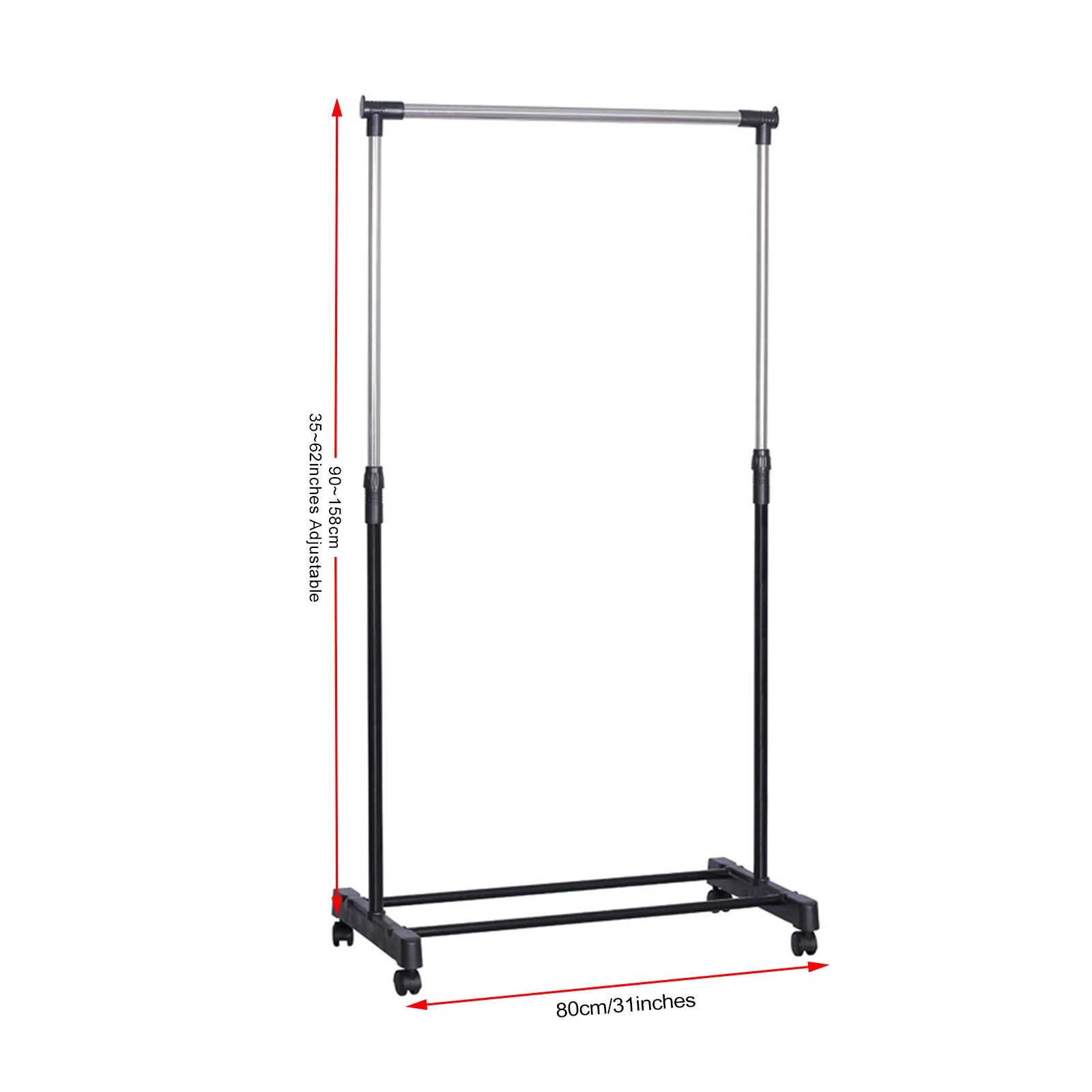 Movable Clothes Rack Telescopic Floor Hanger Storage Wardrobe Hat Stand Storage Box Bedroom Furniture Coat Rack With Wheel 5
