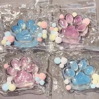 Jelly Glitter Squishy Cat Paw Stress Relief Decompression Toy Slow Rebound Pinch New Fidget Toy For Kids Adult Christmas Gifts 1