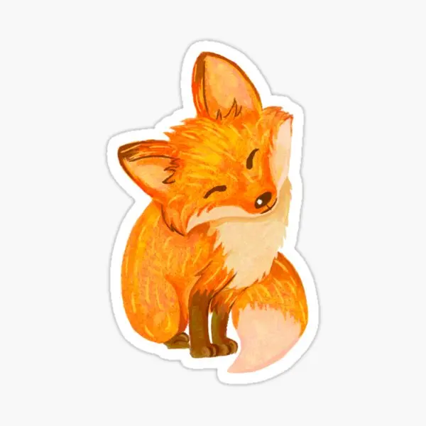 

Happy Fox 5PCS Stickers for Decor Kid Bumper Anime Funny Luggage Print Window Cute Home Stickers Living Room Wall Laptop