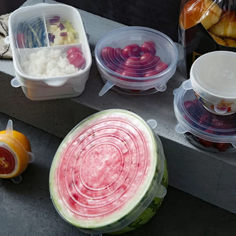 Fresh-keeping Kitchen Accessory Elastic Cover Organize Kitchen Storage Organization Lid Package Reused Silicone Covers Utensils