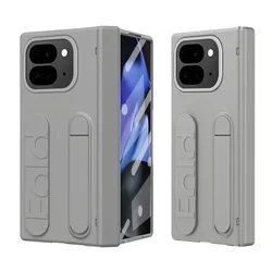 Ultra - Thin Anti - Drop Phone Case with Strap & Kickstand for Pixel 10Pro Fold (GRAY)