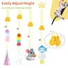 Cat Toy Hang on The Swing Hang on The Door Hang Elastic Feather Toy 3