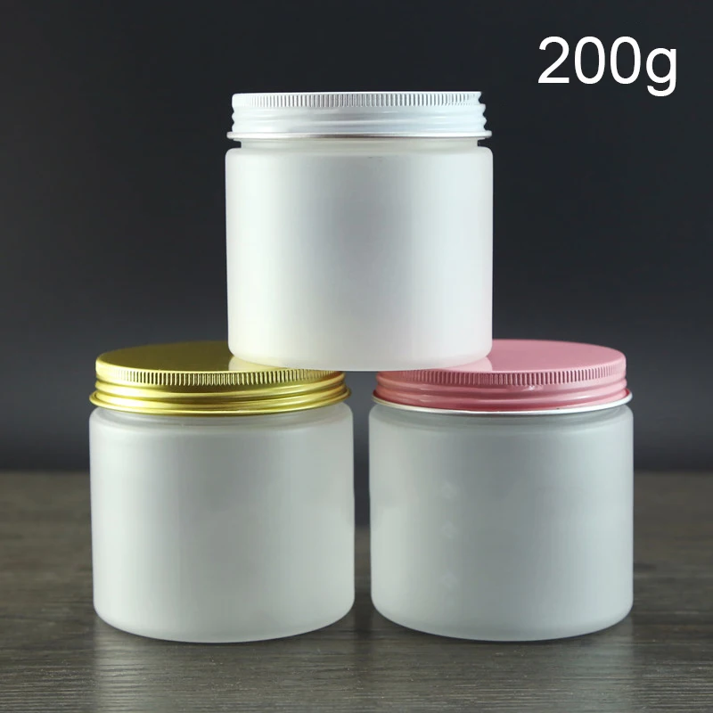 

200g Matte Plastic Bottle Empty Cosmetic Jar Body Lotion Refillable Honey Cream Cookie Candy Frost Container 7Oz Free Shipping