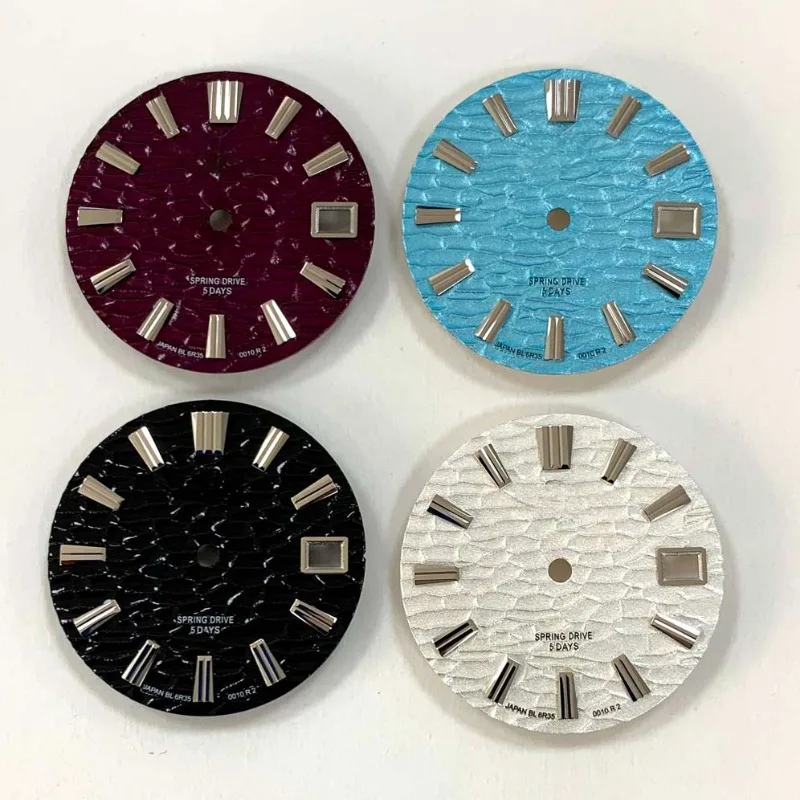 

28.5mm GS Dial Water Ripple Lettering No Luminous Suitable for Japanese NH35 NH36 4R 7S Movement 3 O'clock 3.8 4.2 Positions New