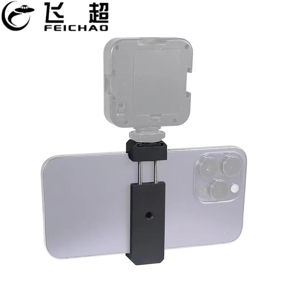 FEICHAO Aluminum Alloy Mobile Phone Tripod Clip Phone Holder Stand Stabilizer Clamp Holder With Hot Shoe for Tripod Smartphone