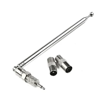 Antenna per radio FM DAB retrattile da 75 cm con 3 adattatori Ricevitore AV HiFi Mini sistema Ricevitore per auto Antenna Accessorio per ricambi auto