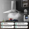 CVP36W6AST 36 Inch Ducted Pyramid Range 450 CFM Stainless Steel Wall Mount Vent Hood with 3 Speed Exhaust Fan, 5-Layer Aluminum 2