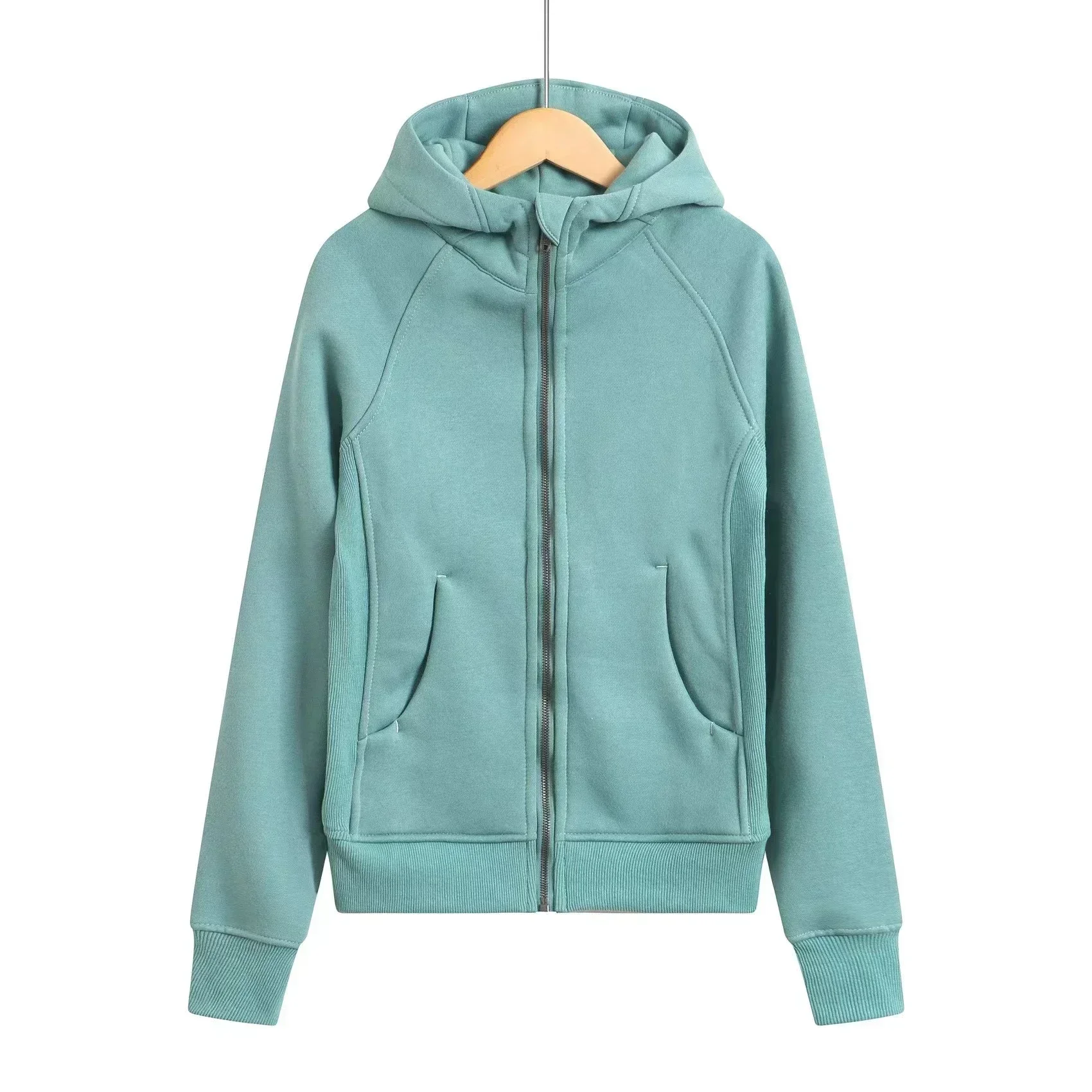 Lemon Women Scuba Outerwear Sports Hoodie Fall/Winter Thicken Warm Slim-Fit Long Sleeve Hooded Sweatshirts Define Jackets Coat