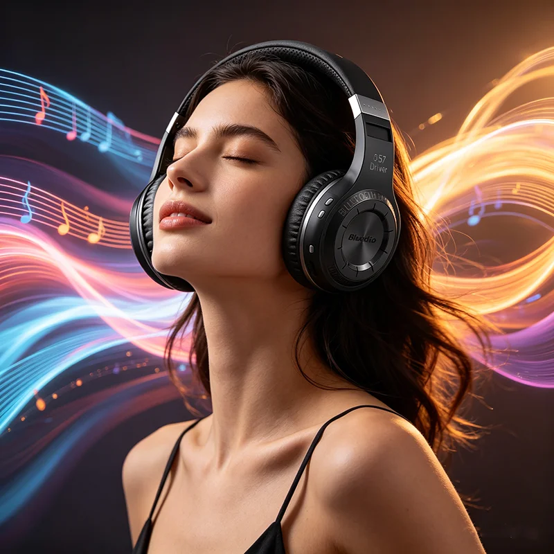 אוזניות אלחוטיות Bluedio HT Bluetooth 5.4 HIFI Sound אוזניות חוטיות 57mm רמקול מיקרופון מובנה 650mAh סוללה