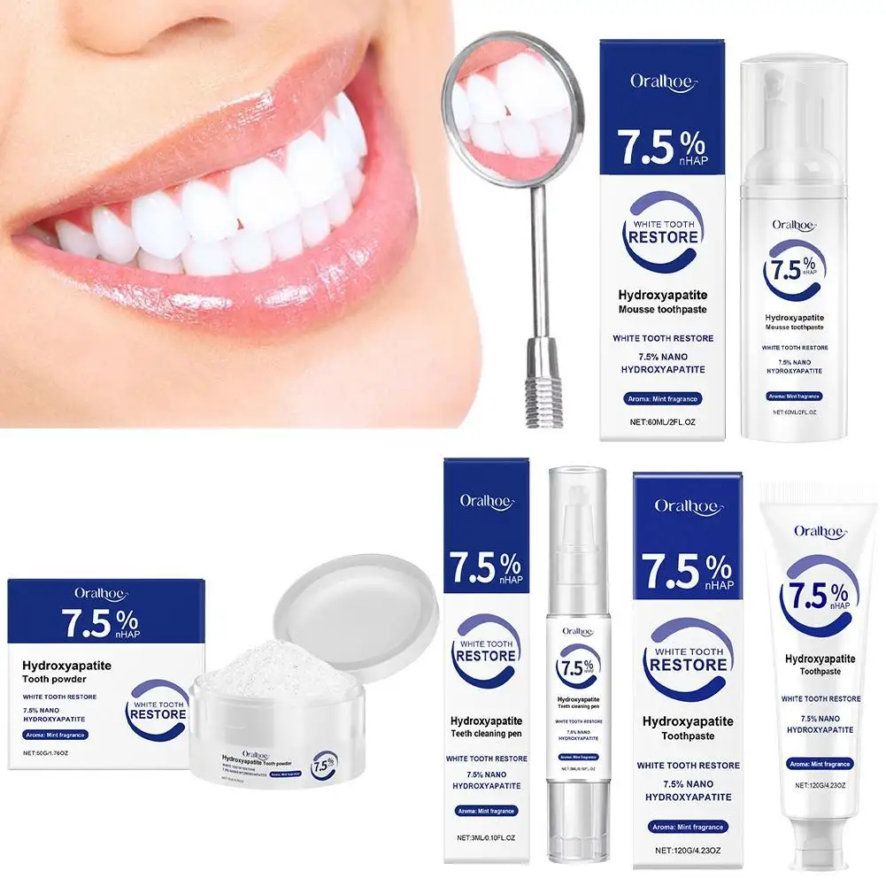 Natural Hydroxyapatite Toothpaste Gentle Mint Breath Refreshing Brightening Intensives Stain Removal Oral Cleaning Care