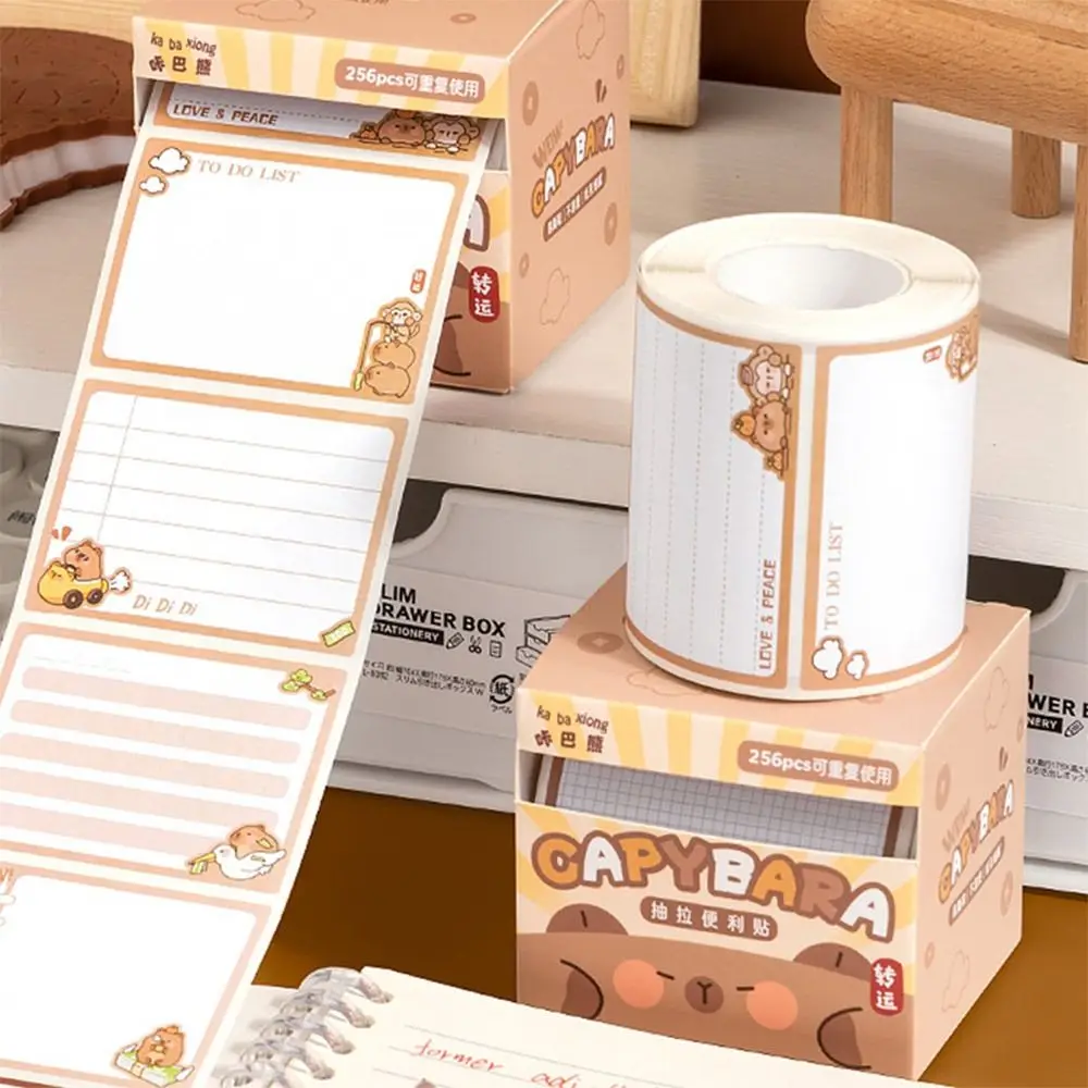 풀 아웃 디자인 메모 패드 풀 접착 스티커 노트, 크리에이티브 스크랩북 라벨 스티커, DIY 찢을 수 있는 메모장 문구, 256 개/세트