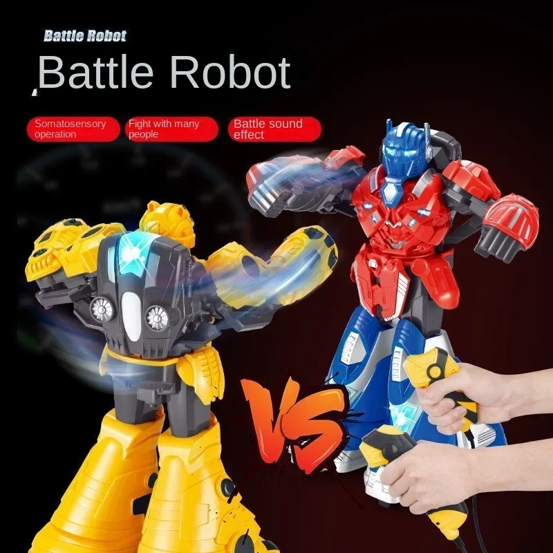 somatosensory control battle robot music light large double battle boxing toy RC robot toy parent-child interactive game gift 2