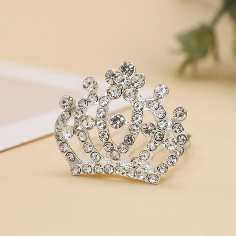 Kinder Haarspangen Mit Strass Krone Blume Tiara Haarclips_voghion.com