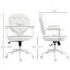 Homcom Cute Office Chair, Teddy Bear Fleece Vanity Chair, Cream White 3