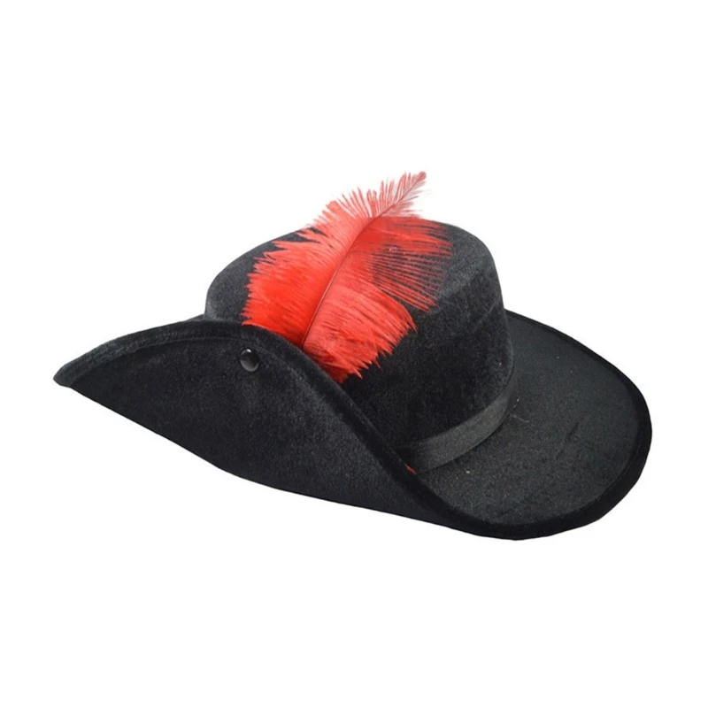 Britain Gentleman Fedora Hat with Feather Vintage Large Roll Brim Casual Hat Women Men Party Show Cosplay Cap Photo Props
