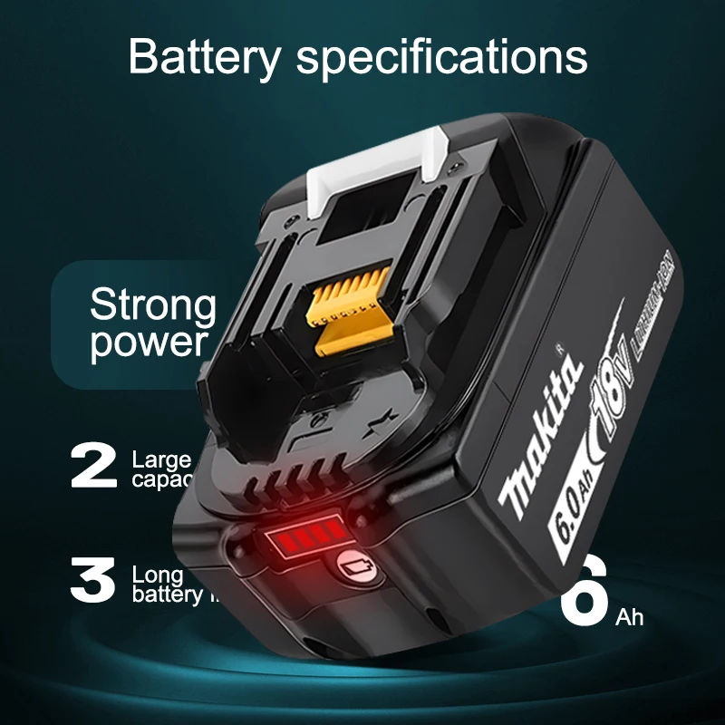 Lithium Battery Makita 18V 6.0Ah Original Rechargeable Battery 18V 6000mAh Replacement BL1860 BL1850 BL1860B