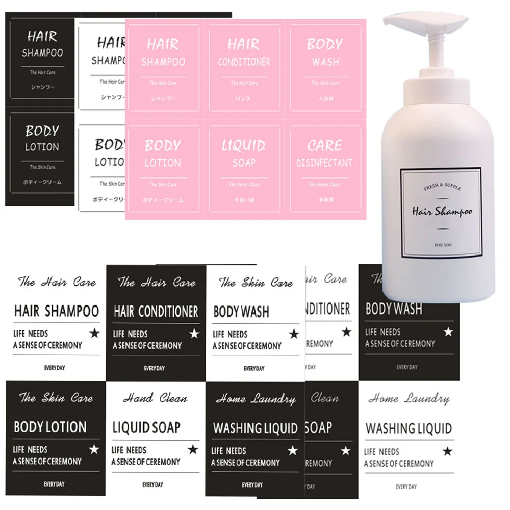 Waterproof Hand Soap Labels Pvc Shampoo Labels For Glass Plastic Spray