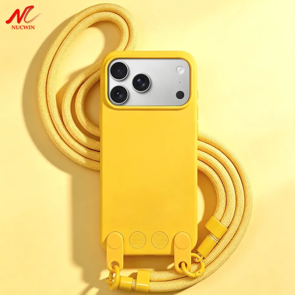 Elegant Crossbody Long Lanyard Phone Case with Skin-Touch Anti-Fall Liquid PC Cover
